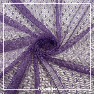 Tecido Tule Plumetis - Roxo Ref.:859805