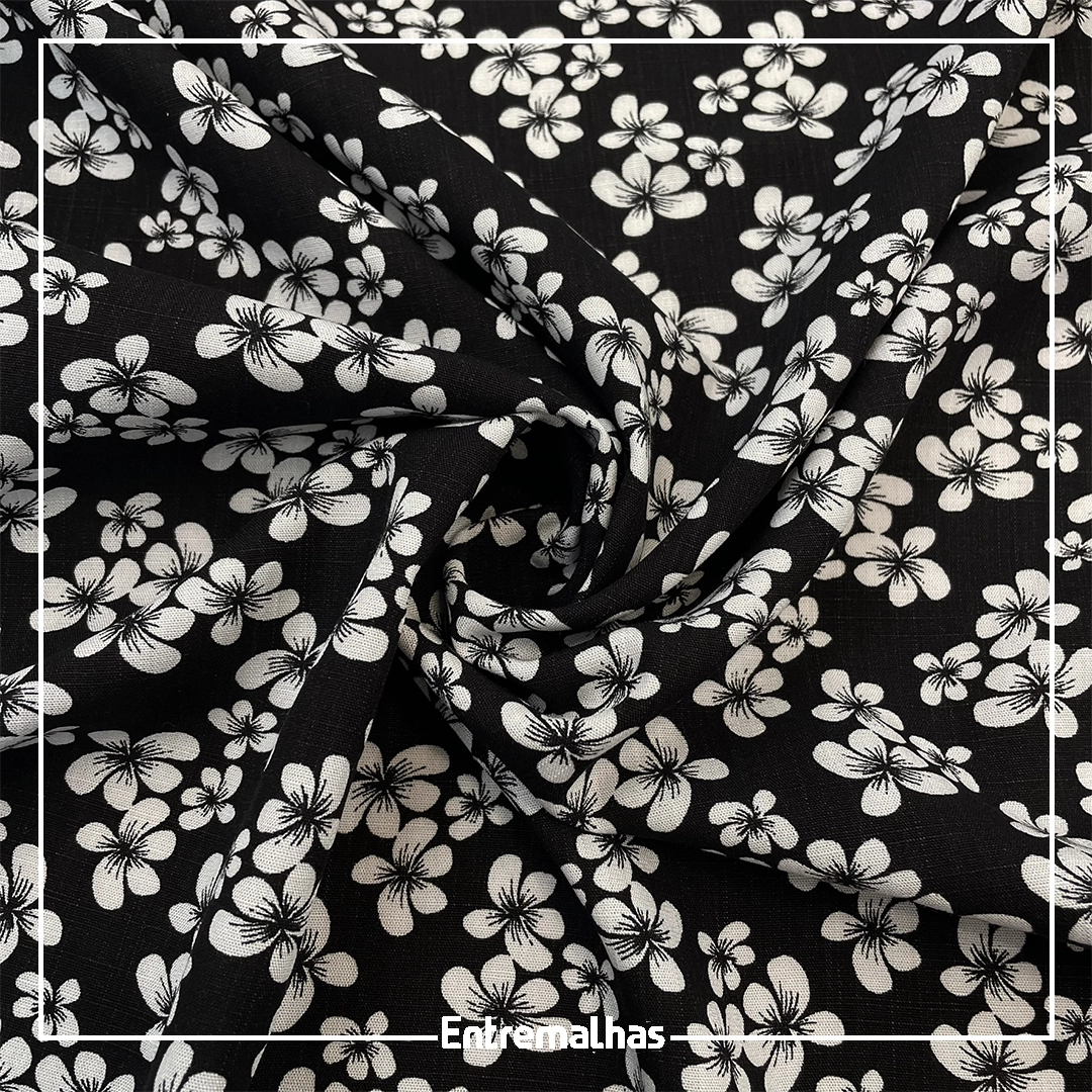 Tecido Viscose Slub Estampado Ref.:859856