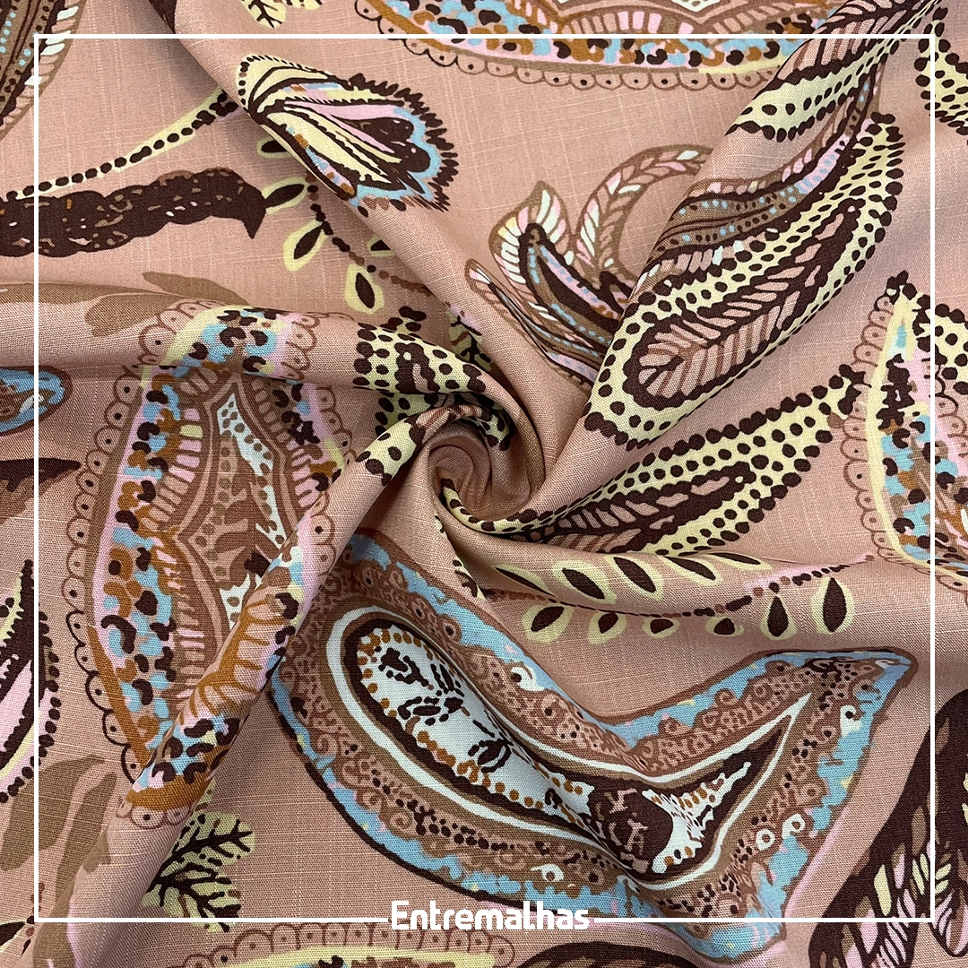 Tecido Viscose Slub Estampado Ref.:859856