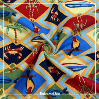 Tecido Viscose Slub Estampado Ref.:859856