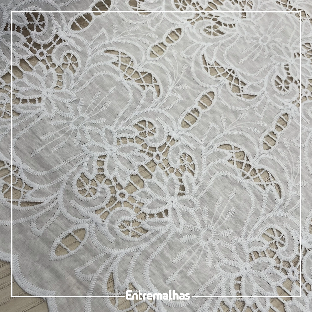 Tecido Bordado Richilieu - Branco Ref.:859978