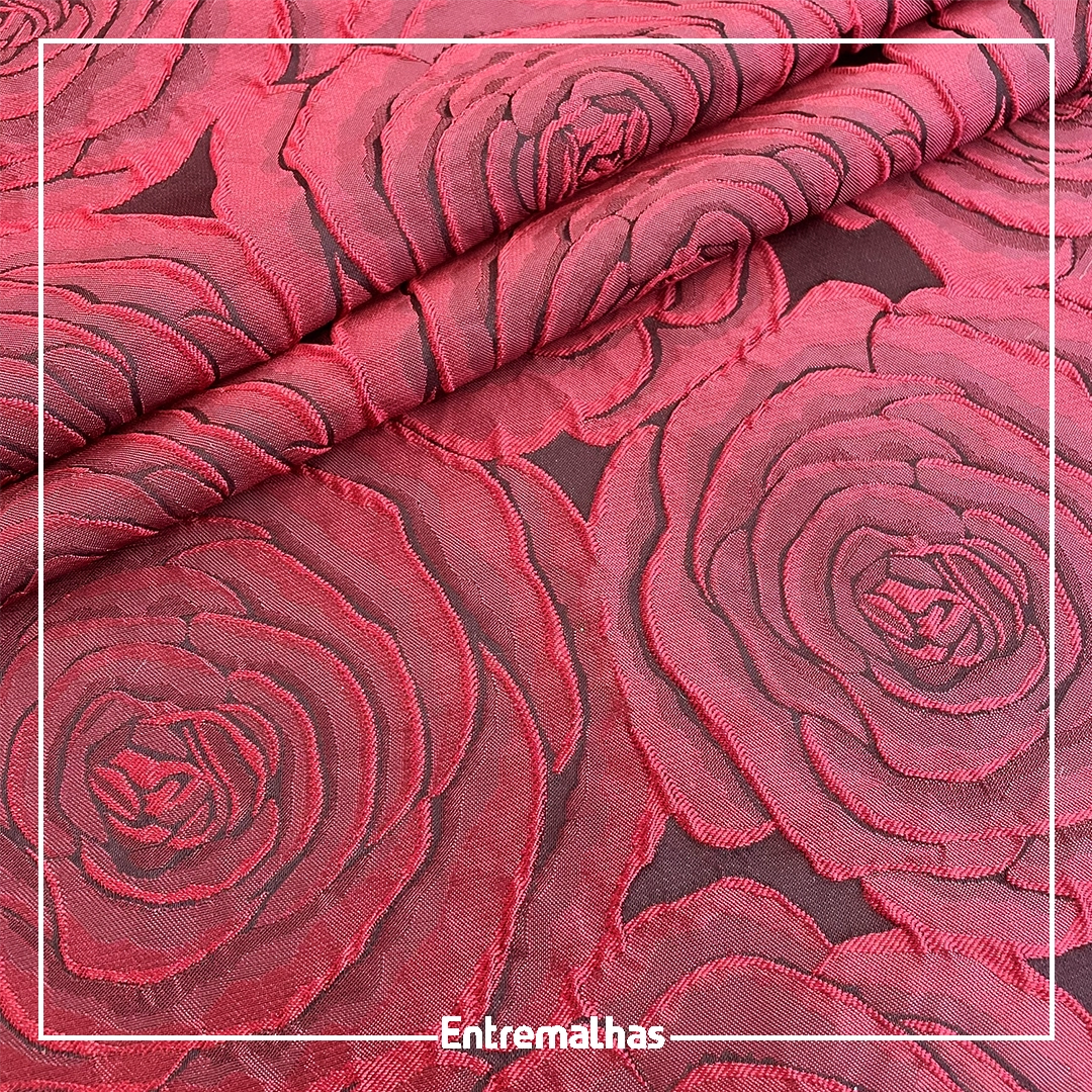Tecido Jacquard Amaranta- Vermelho Ref.:860007