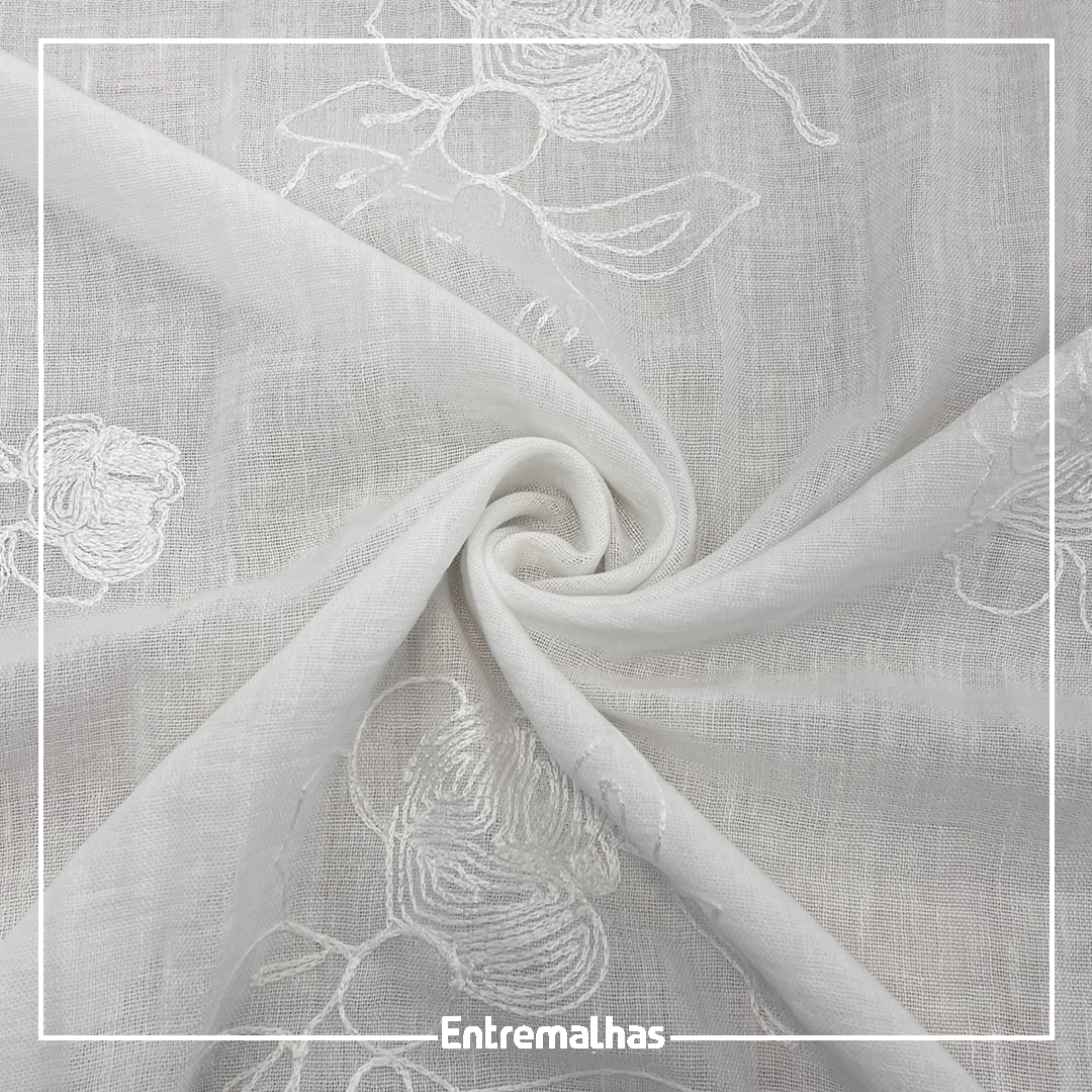 Tecido Bordado Nice - Branco Ref.:860011