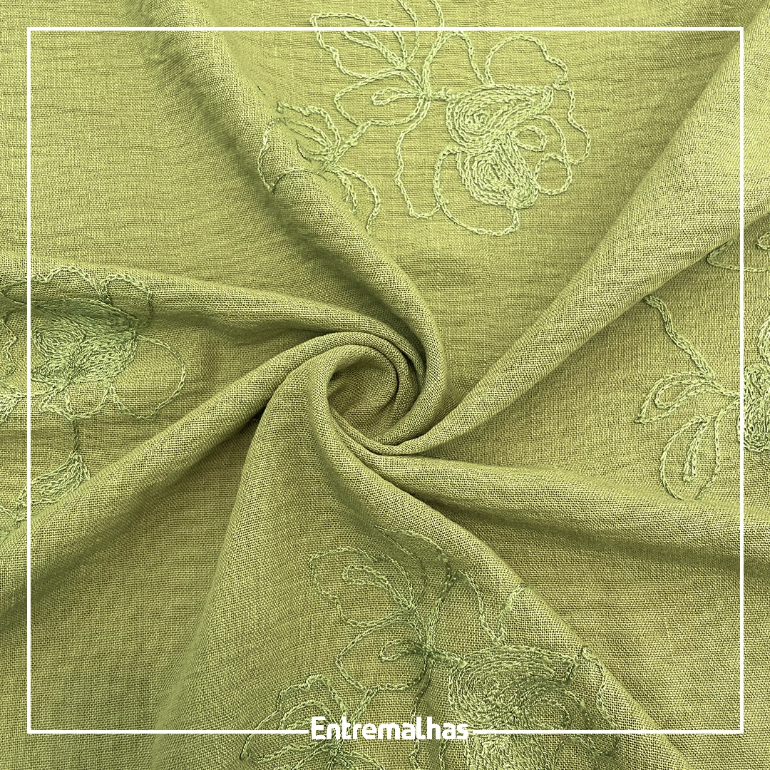 Tecido Bordado Nice - Verde Ref.:860011