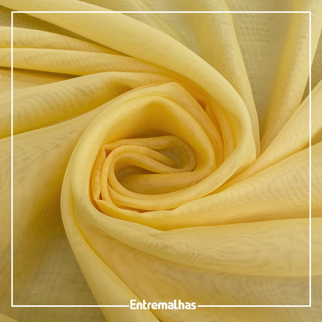 Tecido Voal Importado - Amarelo Ref.:886001