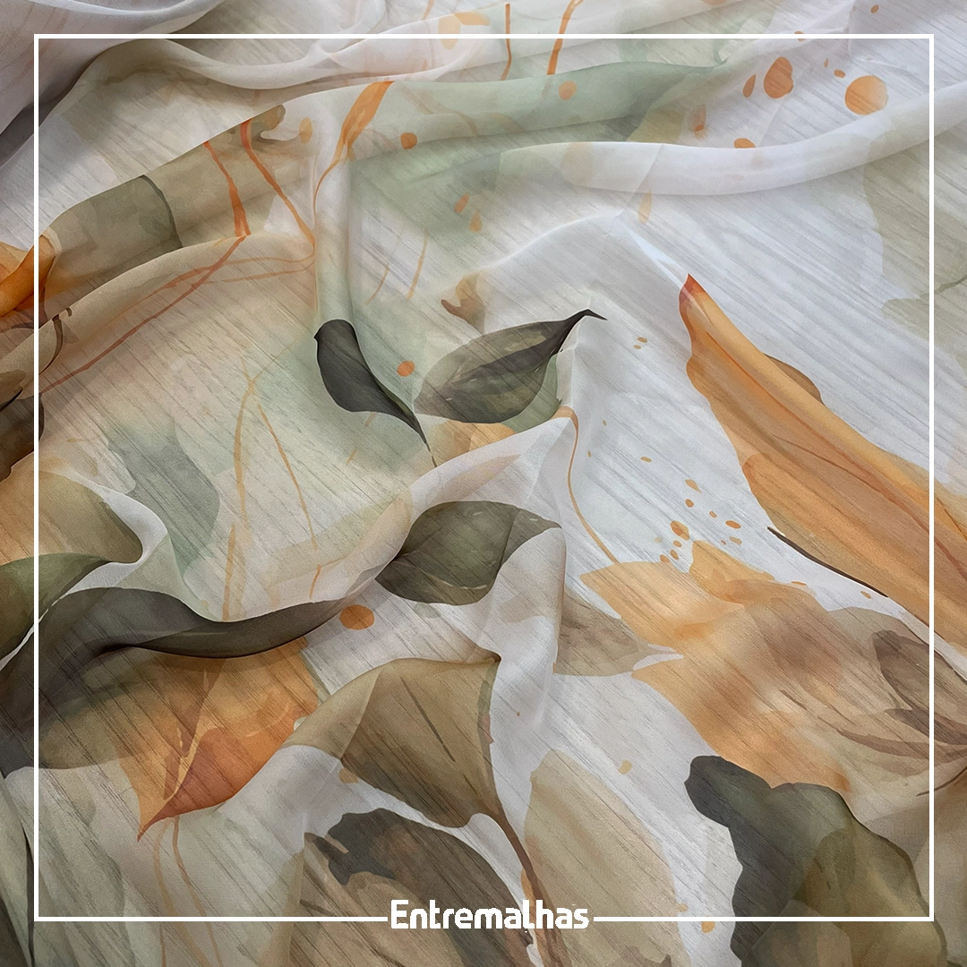 Tecido Crepe Seda Premium Estampado Ref.:722204