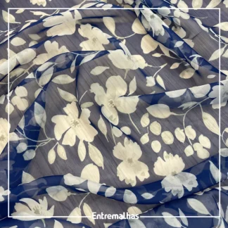 Tecido Crepe Seda Premium Estampado Ref.:722204