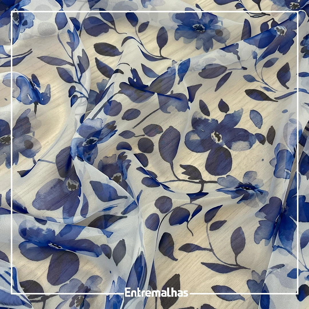 Tecido Crepe Seda Premium Estampado Ref.:722204