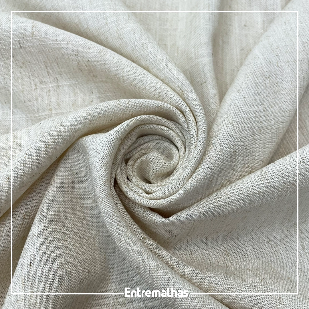 Tecido Linho Wash Soft Slub - Natural Ref.:772012