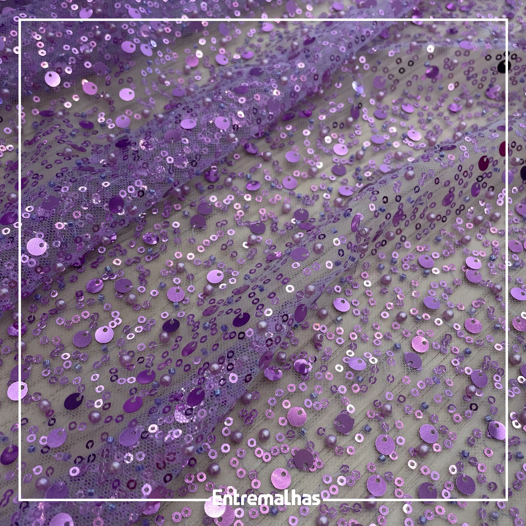 Tecido Renda Machine - Lilás Ref.:814234