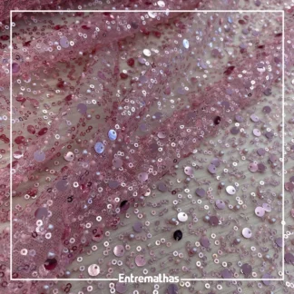 Tecido Renda Machine - Rose Ref.:814234