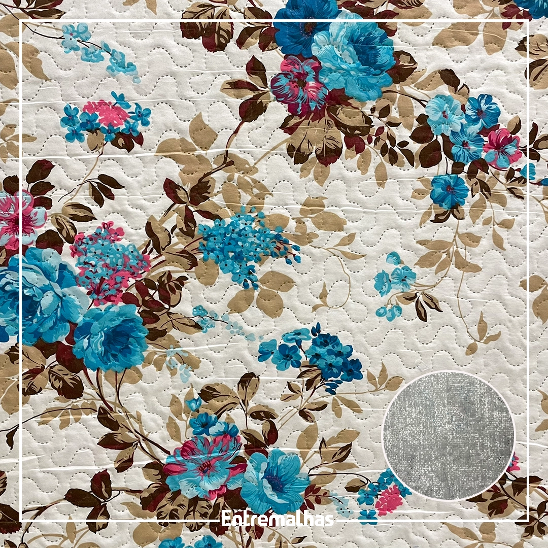 Tecido Matelassê Microfibra - Estampado Ref.:858010