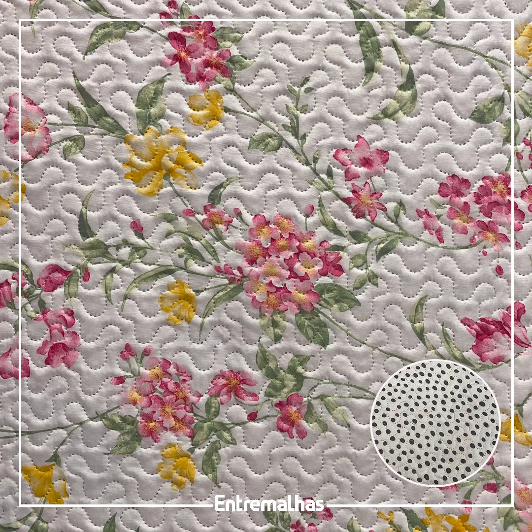 Tecido Matelassê Microfibra - Estampado Ref.:858010