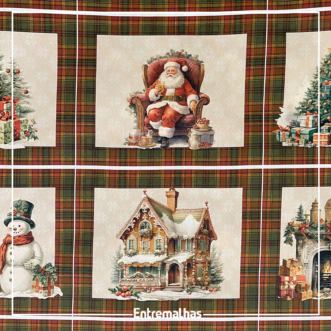 Tecido Tricoline Estampa Digital Natal Ref.:858250