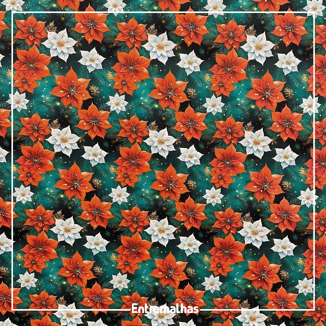 Tecido Tricoline Estampa Digital Natal Ref.:858250