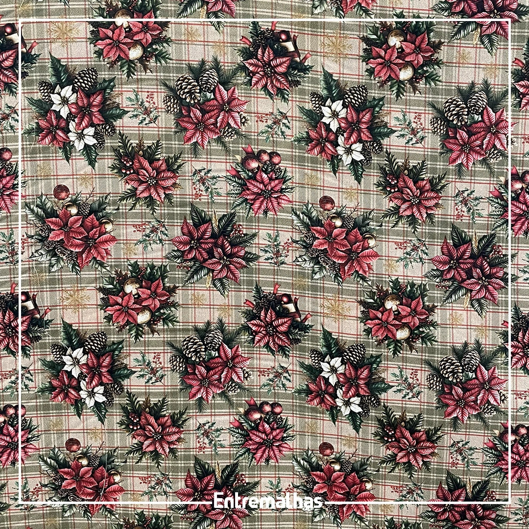 Tecido Tricoline Estampa Digital Natal Ref.:858250