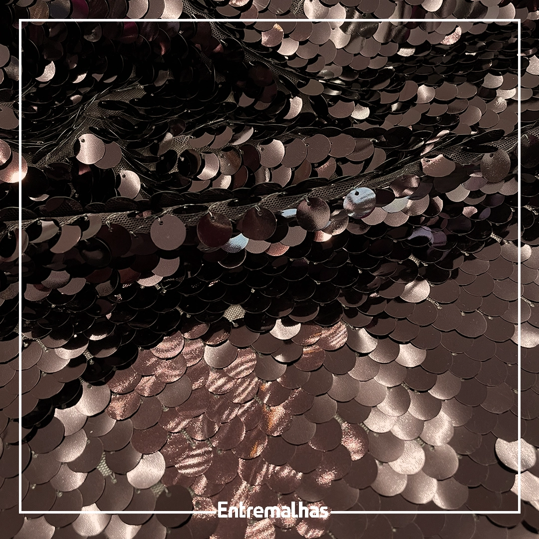 Tecido Paetê Big - Marrom Ref.:859817