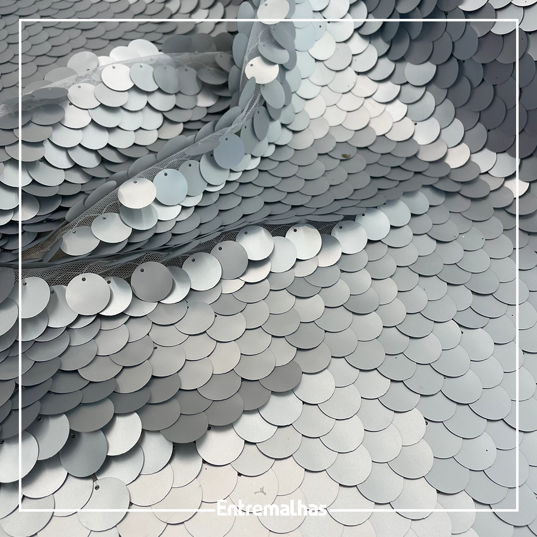 Tecido Paetê Big - Prata Ref.:859817