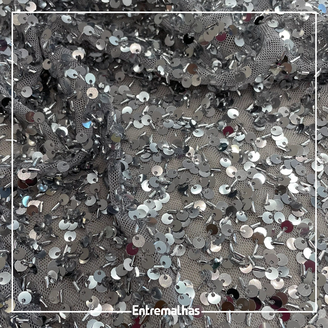 Tecido Paetê Glam - Prata Ref.:860021