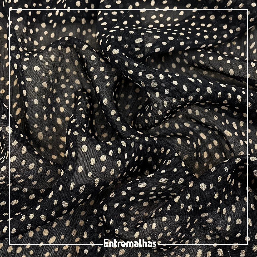 Tecido Crepe Silk Foil