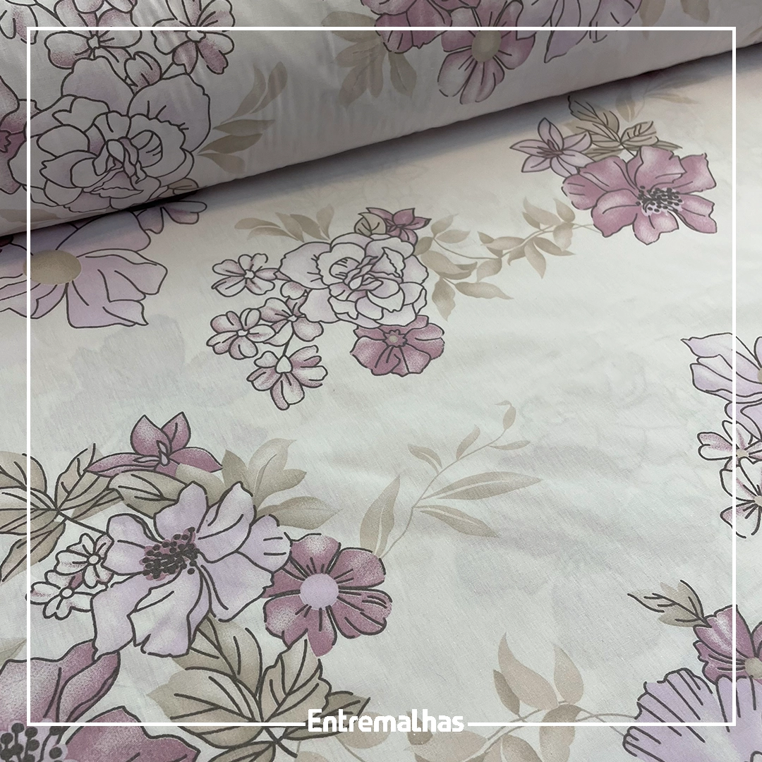 Tecido Lençol Euro 230 Fios Estampado Ref.:859943