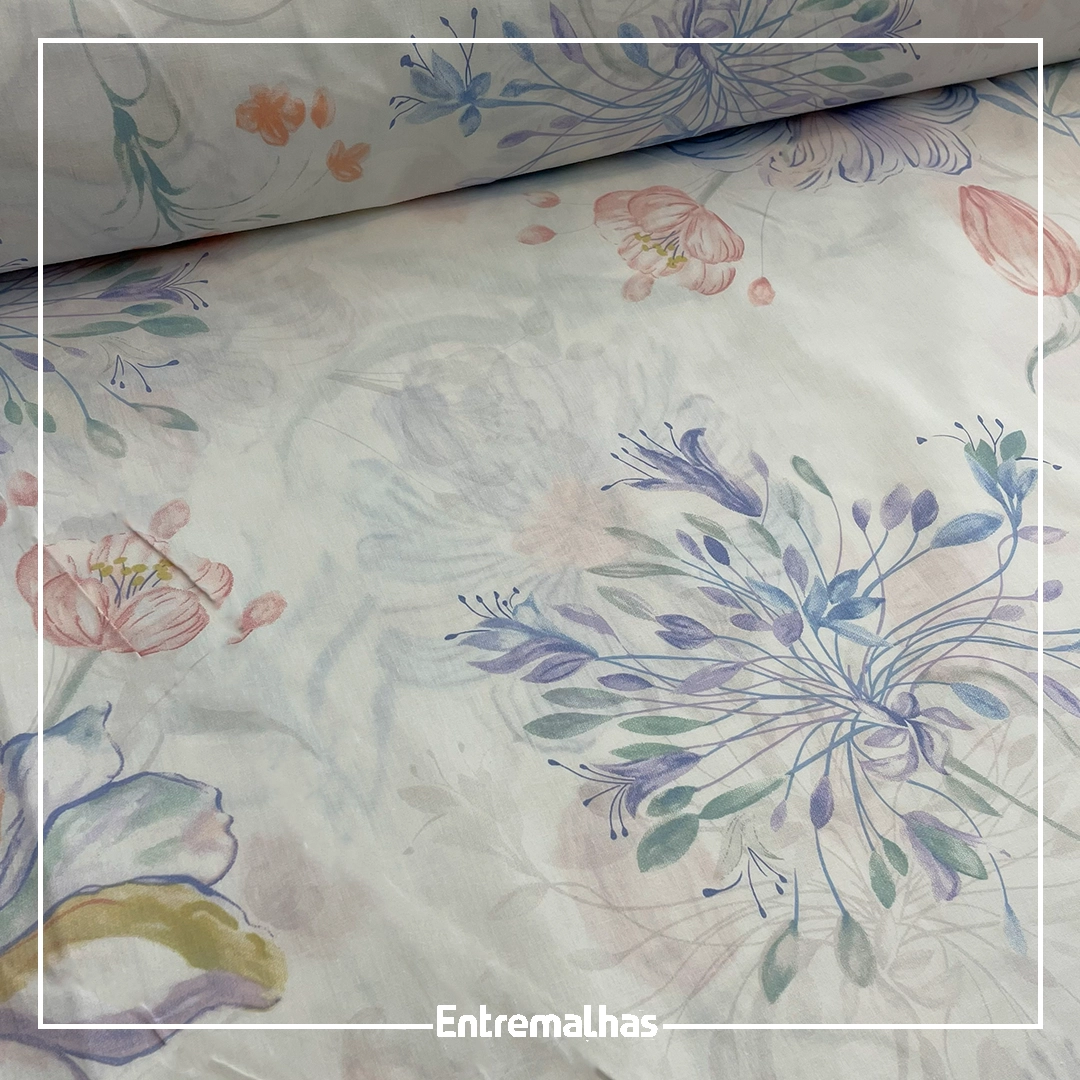 Tecido Lençol Euro 230 Fios Estampado Ref.:859943
