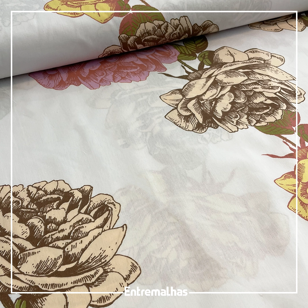 Tecido Lençol Euro 230 Fios Estampado Ref.:859943