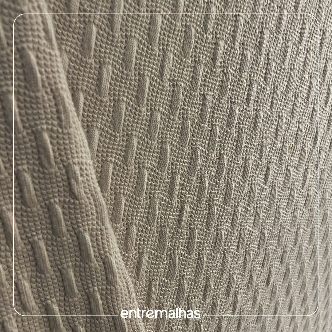 Malha Tricot Tracejado 3D - Bege Ref.:330137