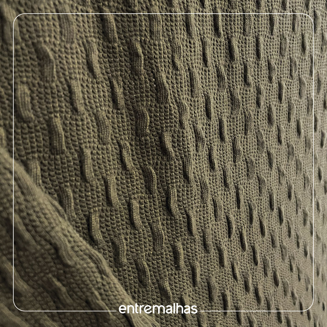 Malha Tricot Tracejado 3D - Verde Ref.:330137