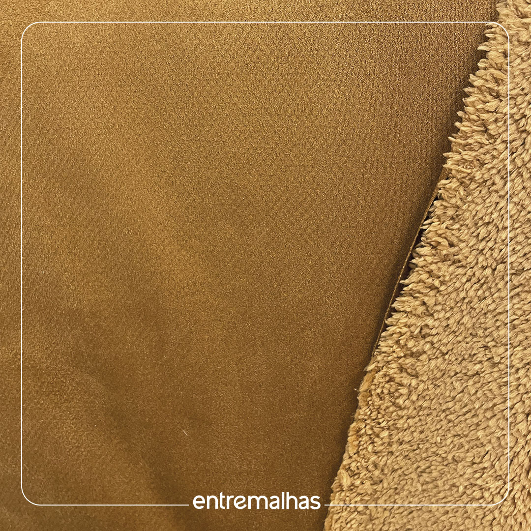 Tecido Suede Com Pele - Caramelo