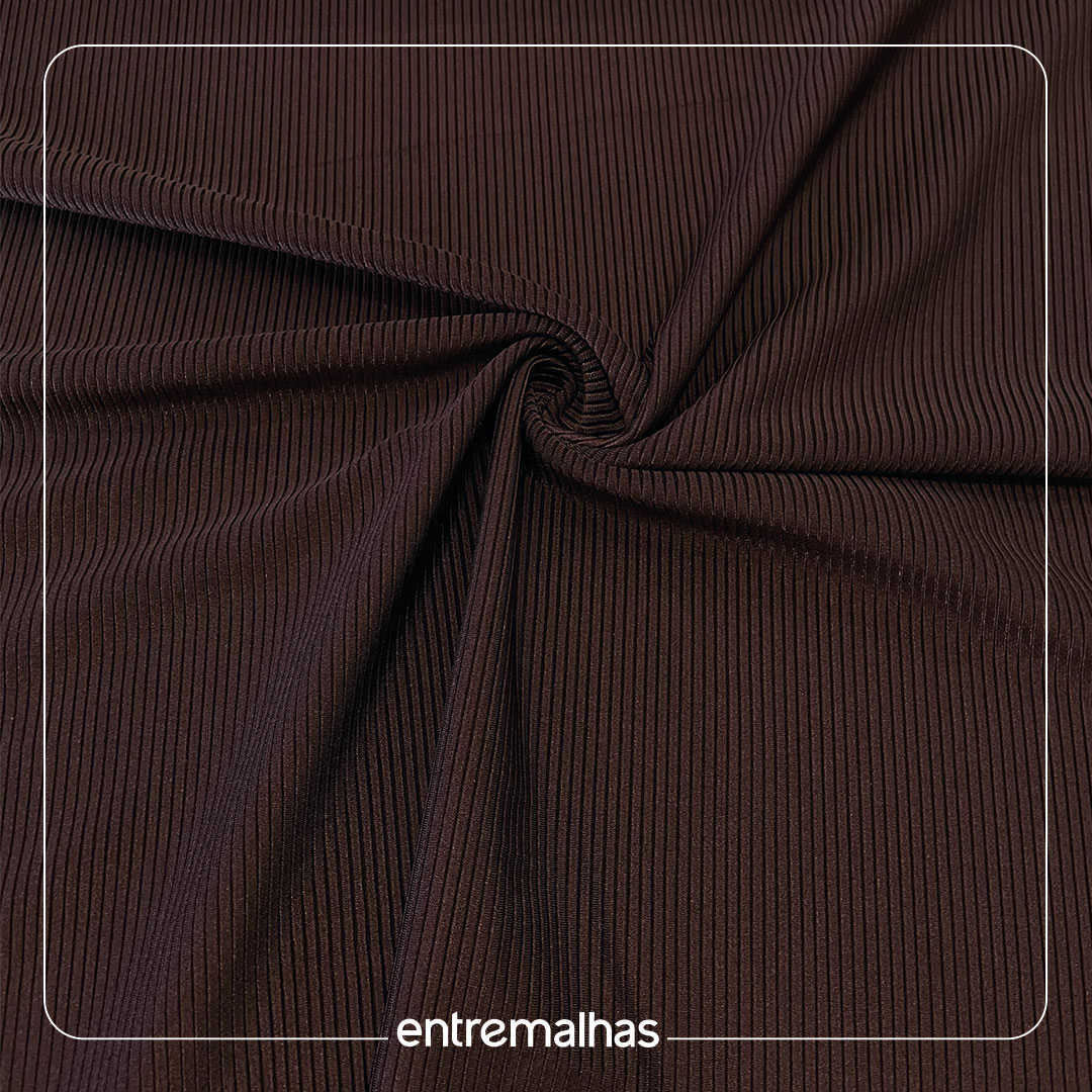 Tecido Lycra Trilobal Rib - Marrom Ref.:317289