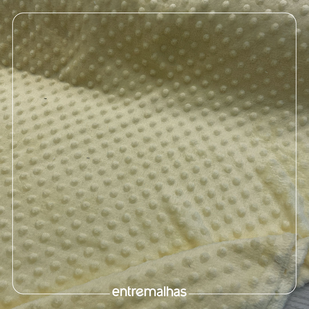 Malha Coral Fleece Dots- Amarelo Ref.:330022