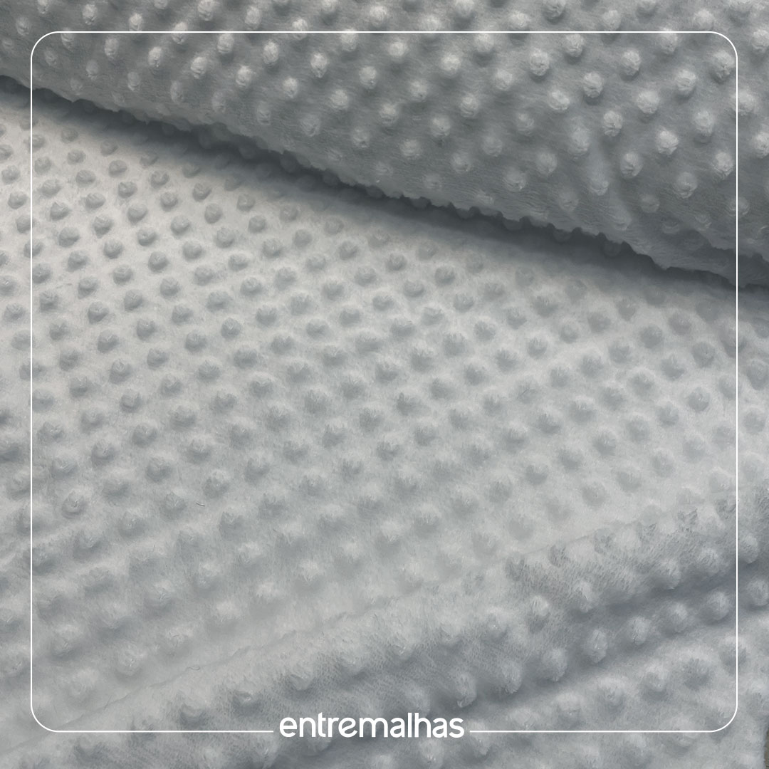 Malha Coral Fleece Dots- Branco