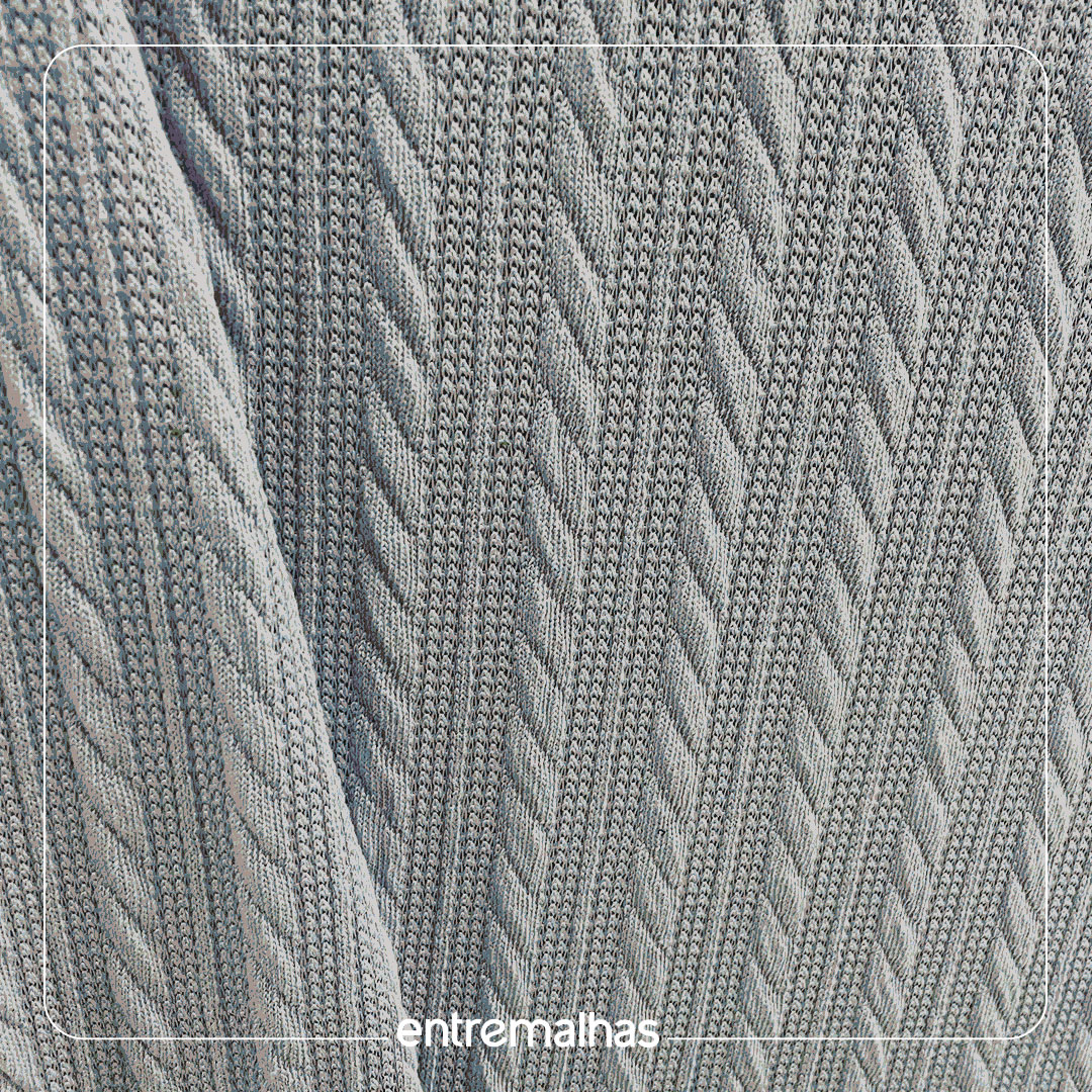 Malha Tricot Tracejado 3D - Azul Ref.:330137