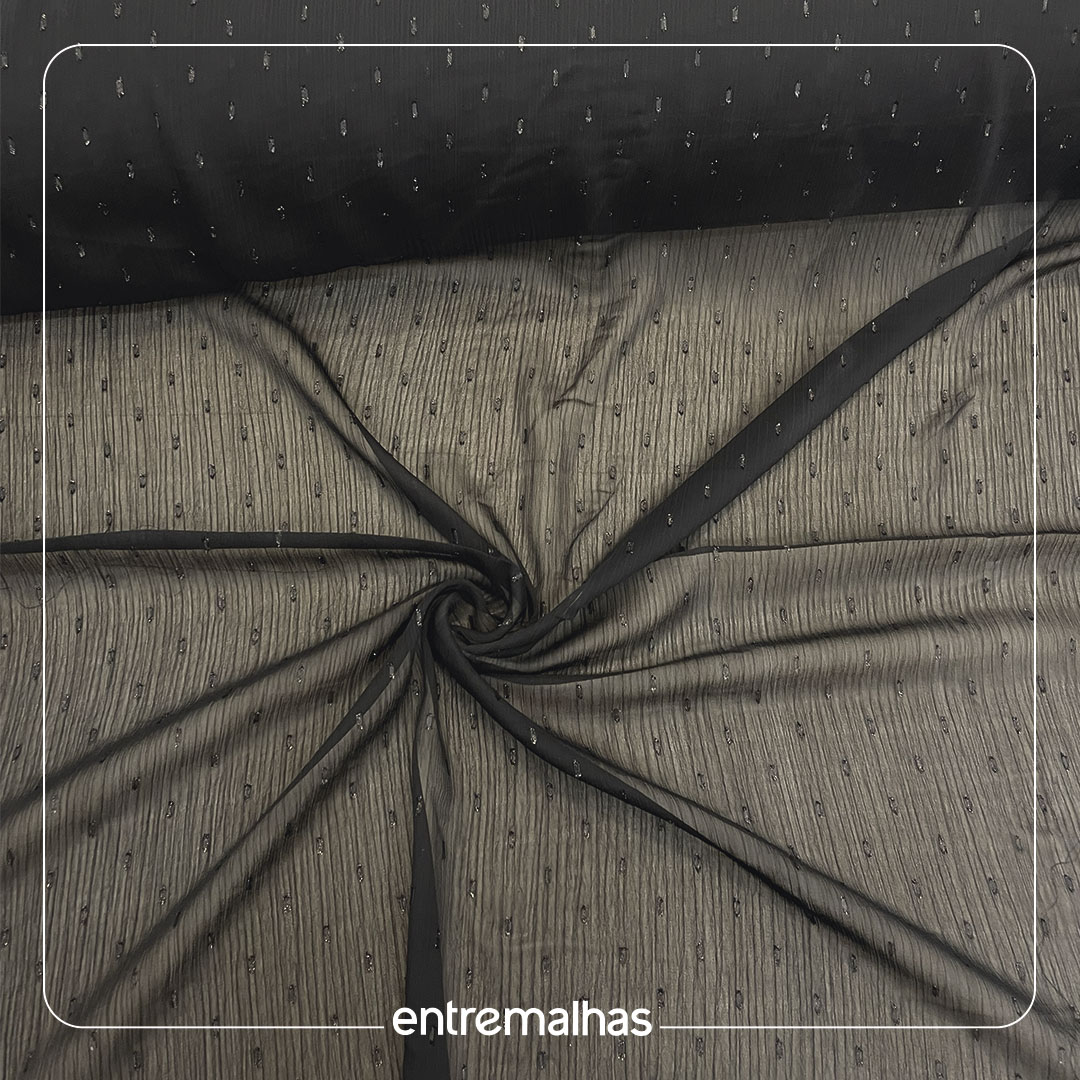 Tecido Crepe Akita Yorio - Preto Ref.: 722206