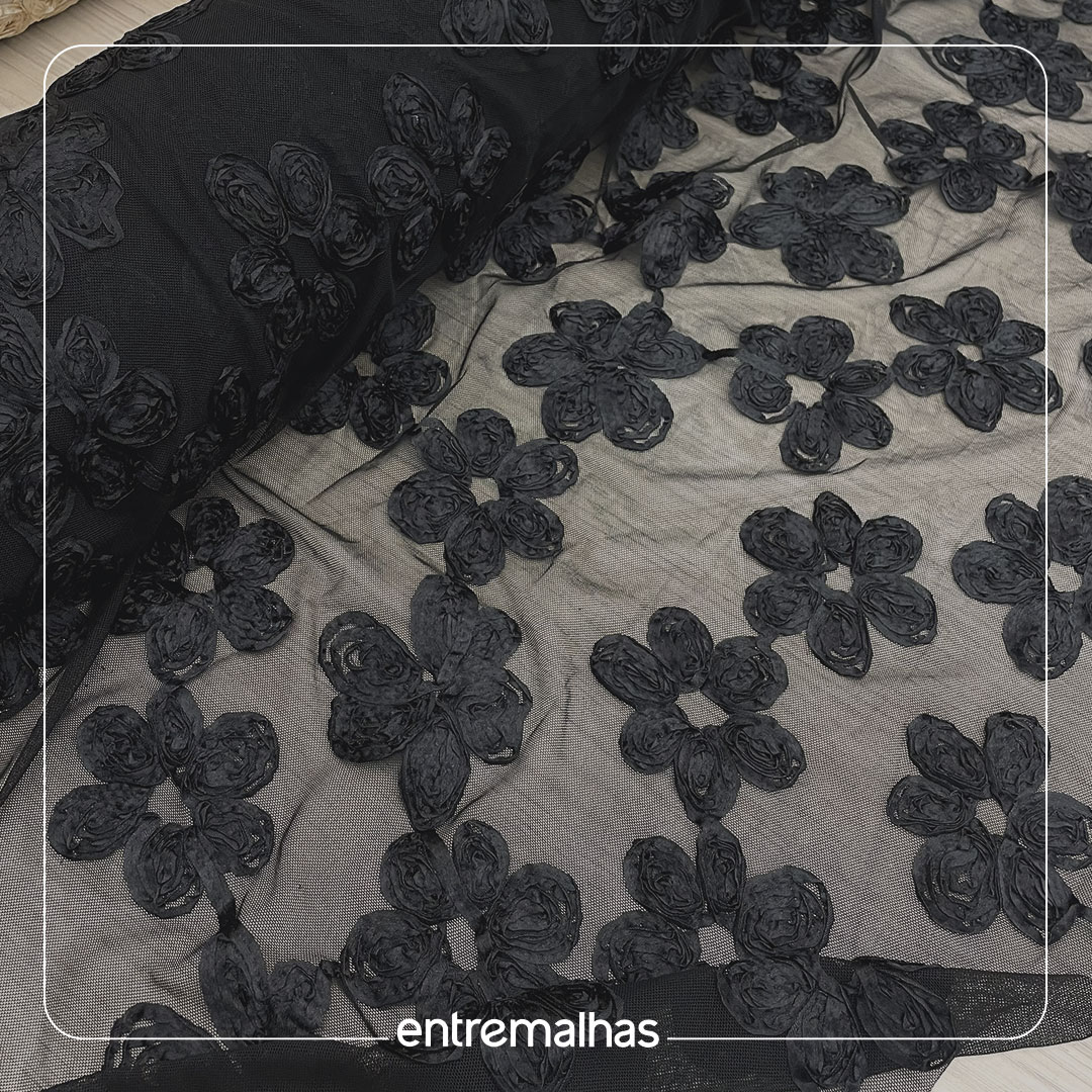 Renda Tule Joie - Preto Ref.:814252