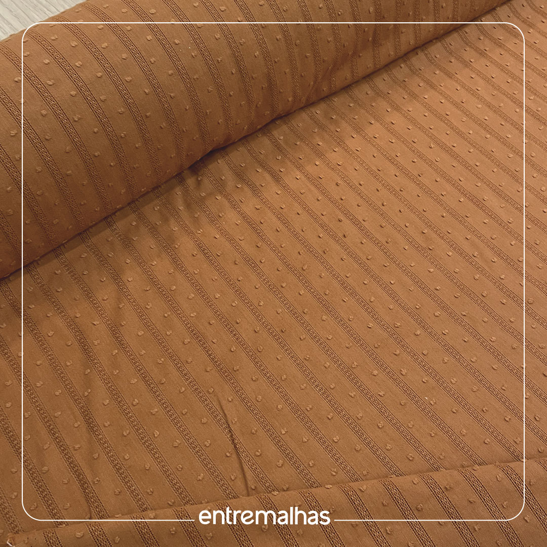 Tecido Chemise Polka - Marrom Ref.:860045