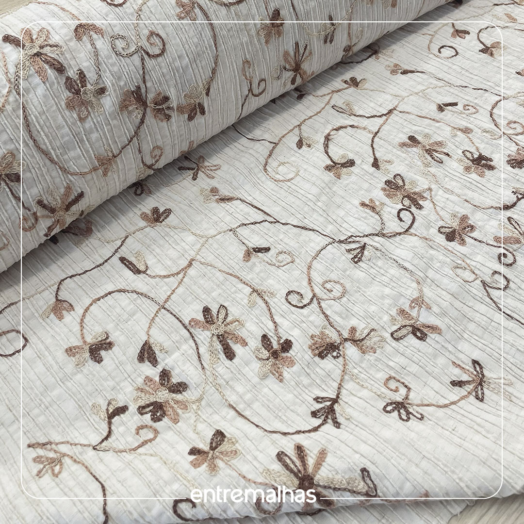 Tecido Bellate - Branco Floral Ref.:860054