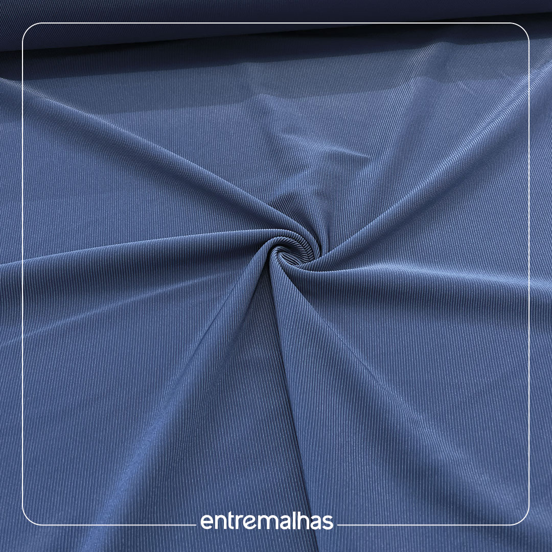 Tecido Lycra Trilobal Rib - Azul Ref.:317289
