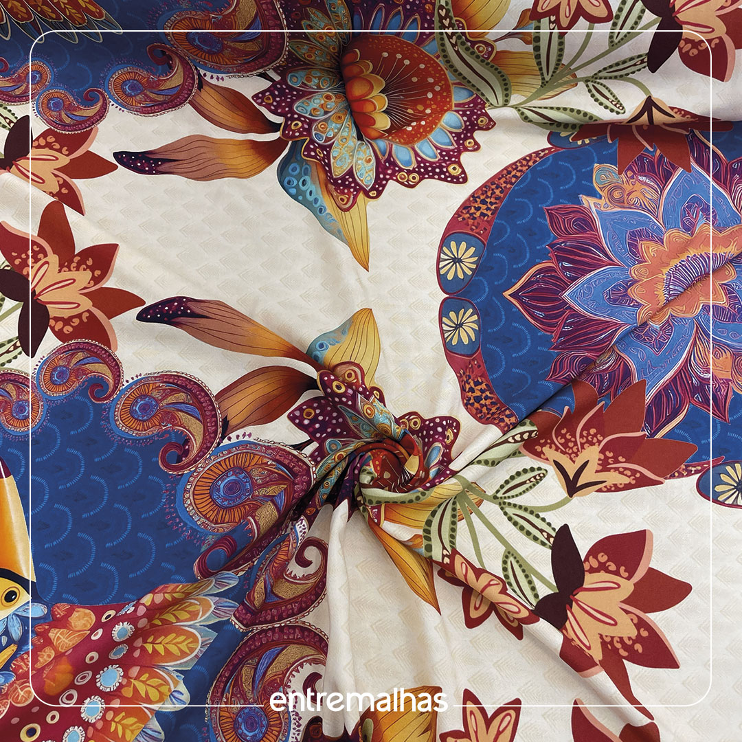 Tecido Viscose Estampada - Ref.:859317