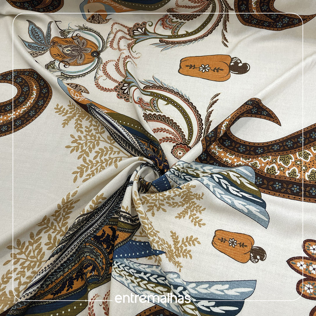 Tecido Viscose Estampada - Ref.:859317