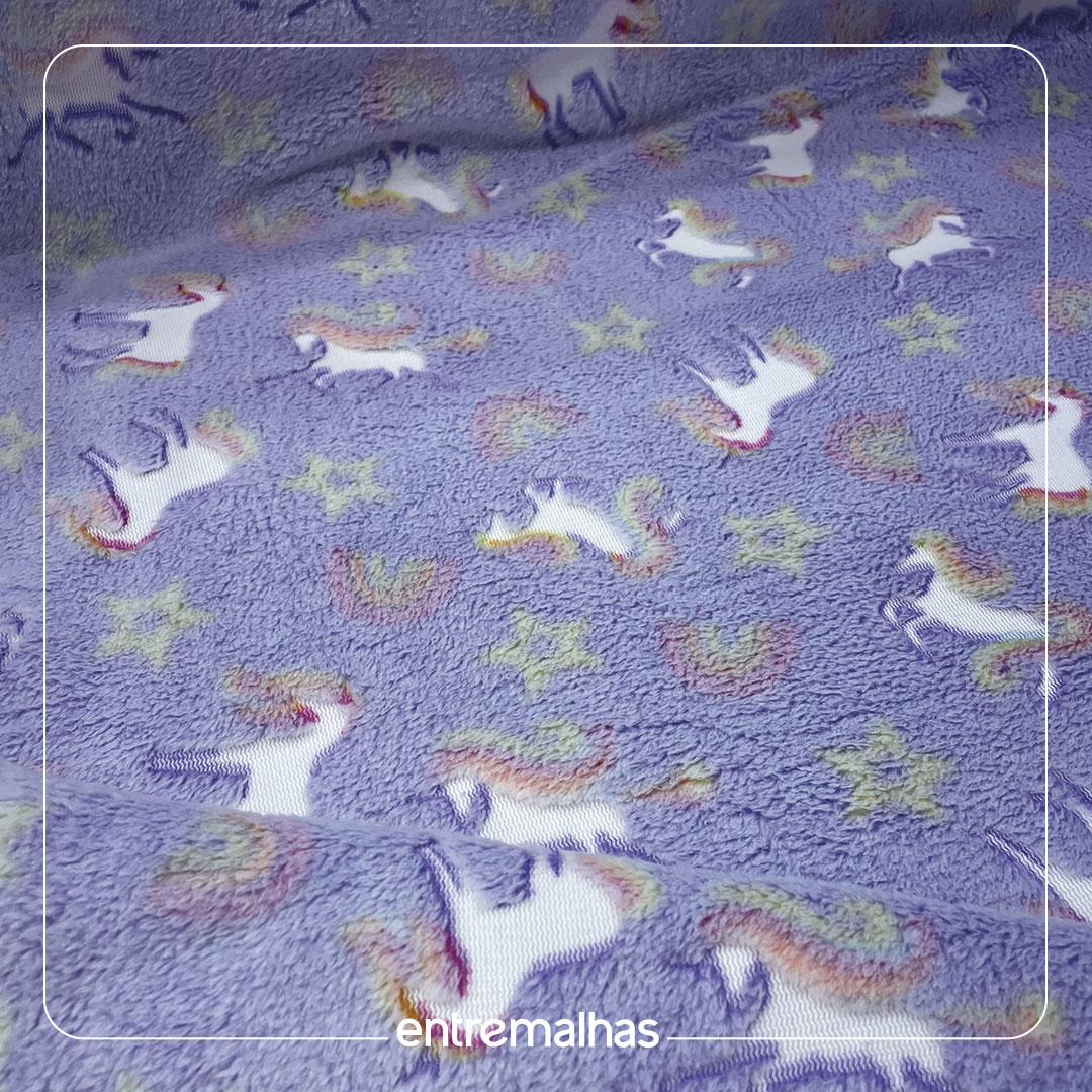Malha Fleece Brilha No Escuro - Estampado Ref.:320823