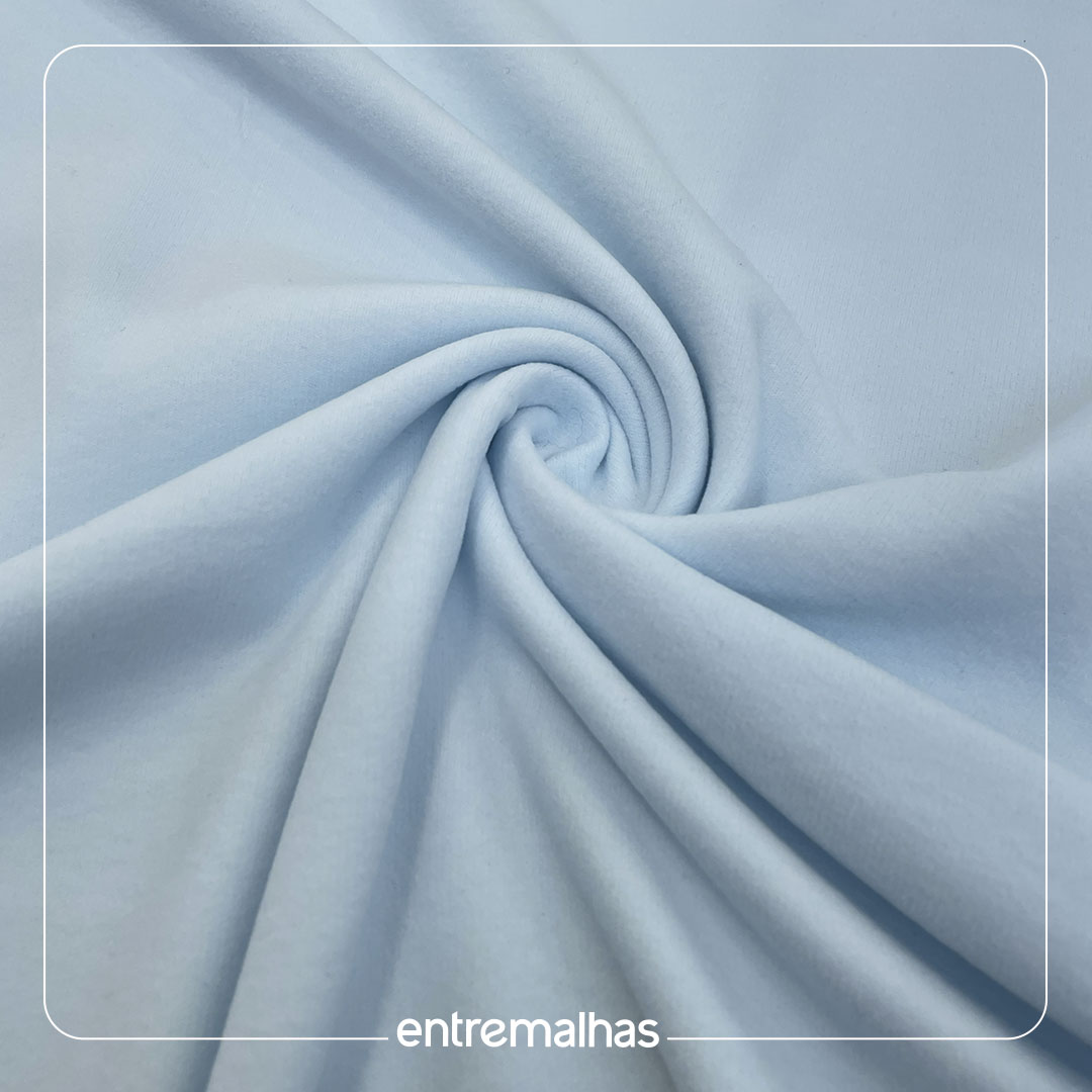 Malha Flannel Luxo Louis - Azul