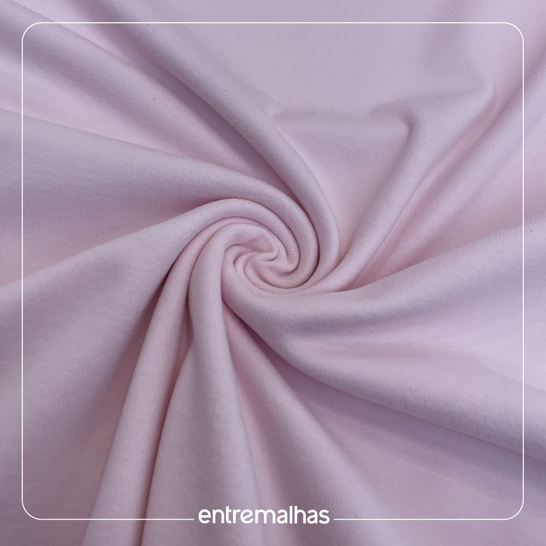 Malha Flannel Luxo Louis - Rosa