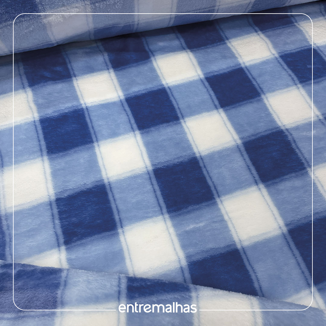 Malha Fleece Estampado - Azul Ref.:330098