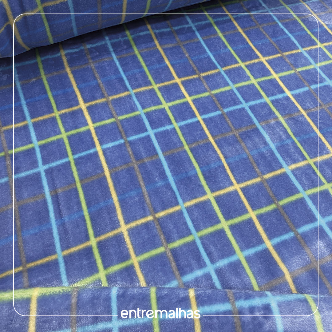 Malha Fleece Estampado - Azul Ref.:330098