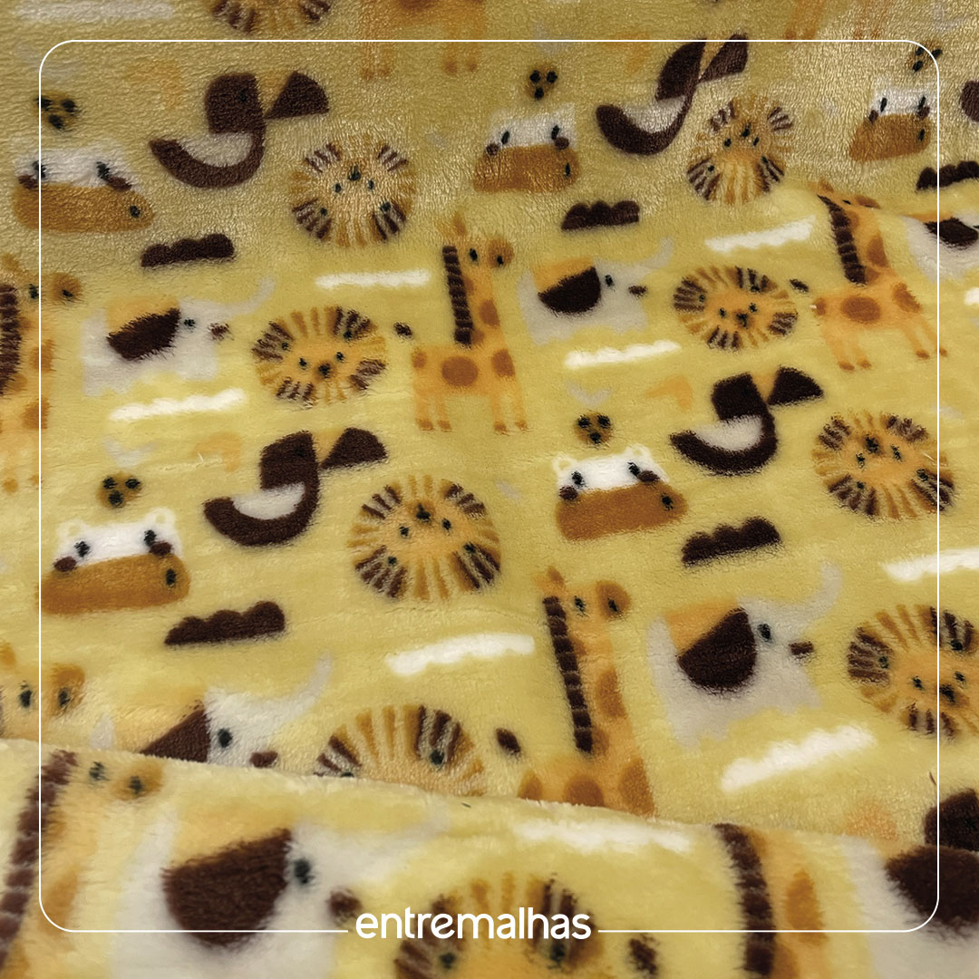 Malha Fleece Estampado - Amarelo Ref.:330098