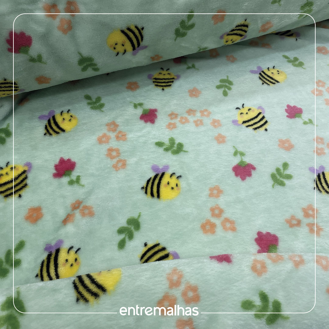 Malha Fleece Estampado - Verde Ref.:330098
