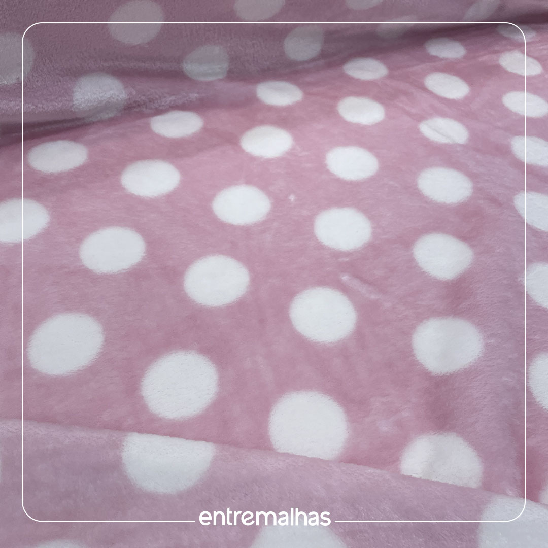 Malha Fleece Estampado - Rosa Ref.:330098