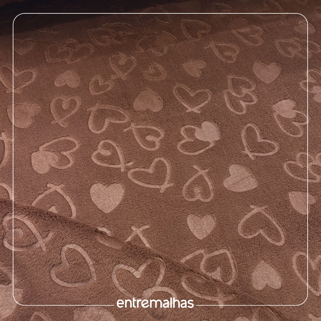 Malha Fleece 3D Estampado - Marrom Ref.:330145